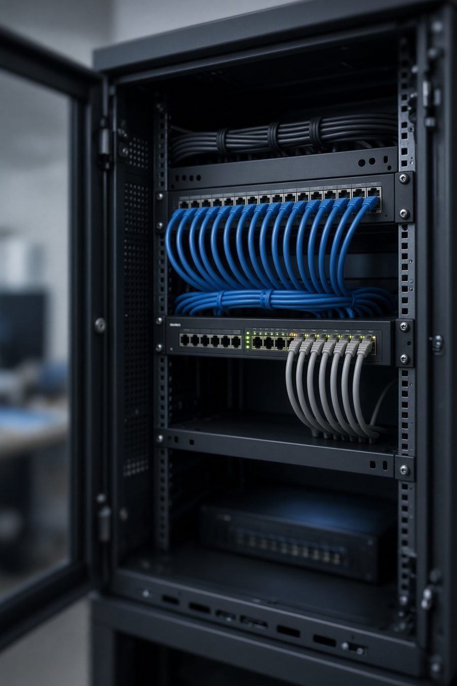 Netzwerkschrank mit Patchfeld