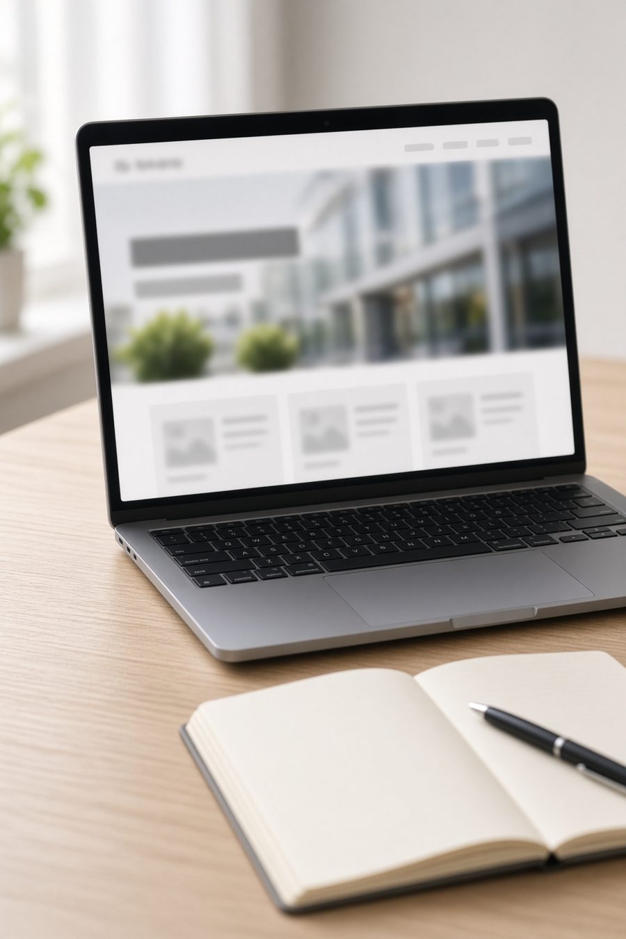 Laptop mit Firmenwebsite