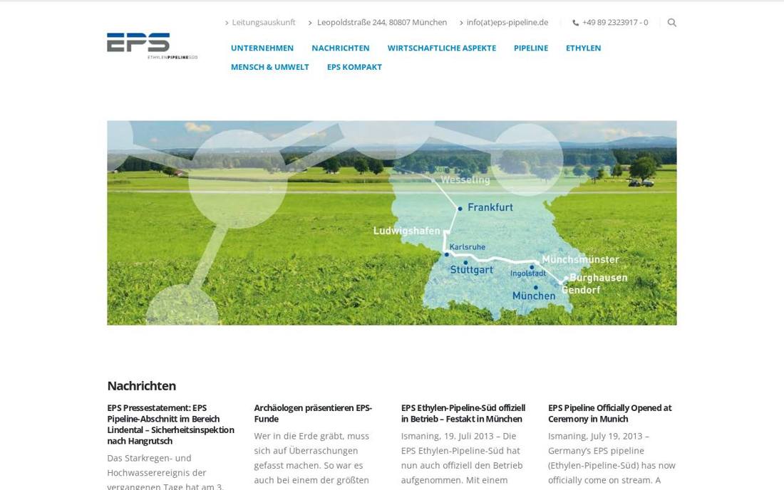 Aktuelle Startseite von eps-pipeline.de