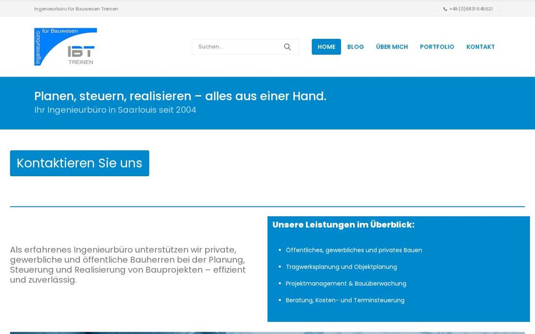 Aktuelle Startseite von treinen-ing.de