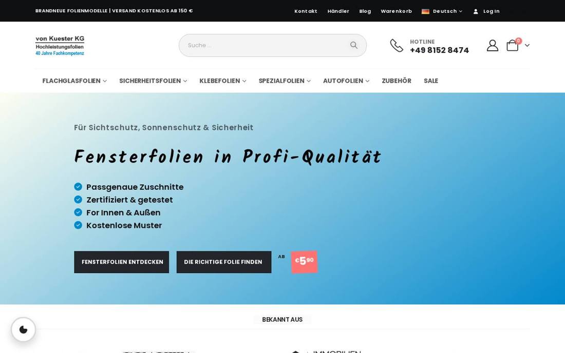 Aktuelle Startseite von vonkuester.de
