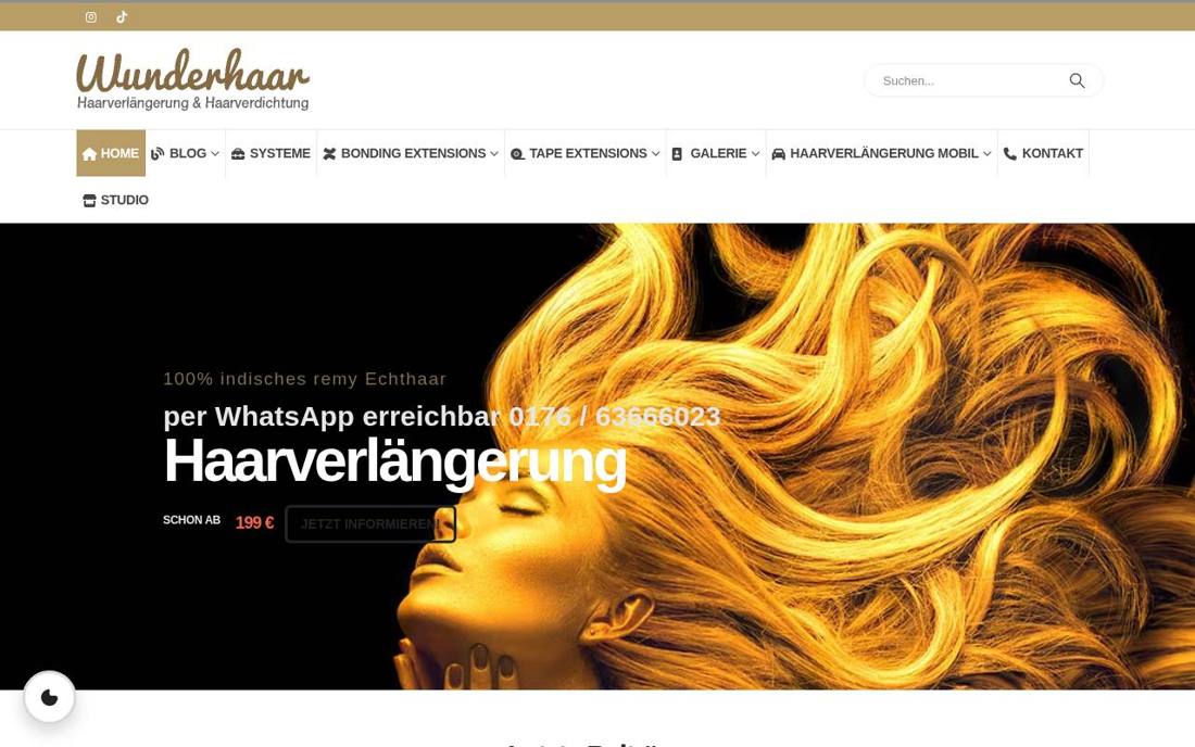 Aktuelle Startseite von wunderhaar.de